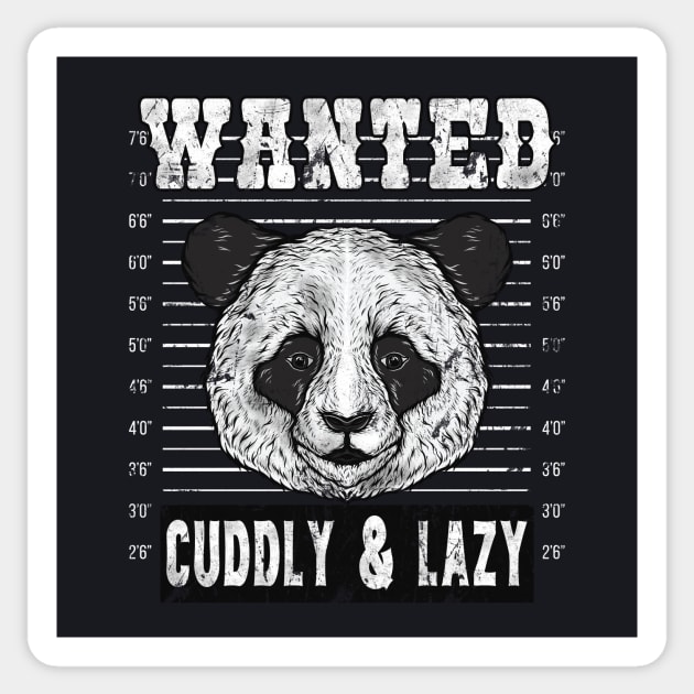 Wanted Panda Bear Mugshort funny Gifts Sticker by Foxxy Merch